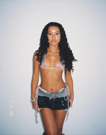 Load image into Gallery viewer, Gray Denim Double Mini Skirt
